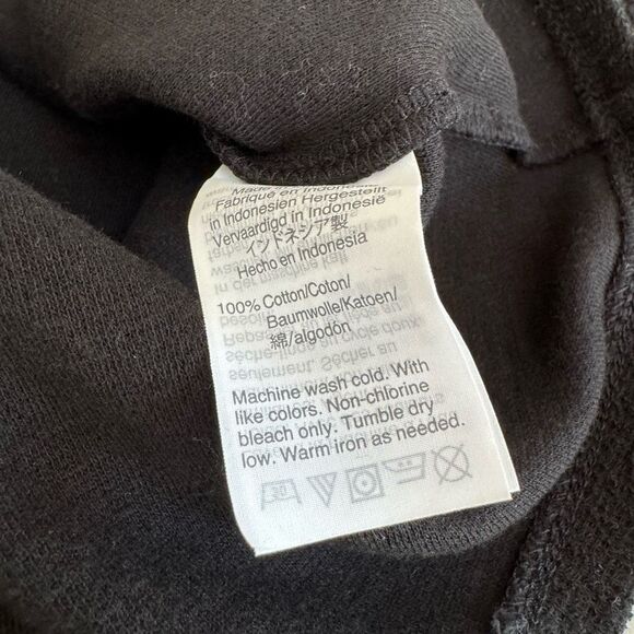 Madewell Texture & Thread Tie Front Top Womens Black Ribbed 3/4 Sleeve Sz M NWT - Picture 7 of 9